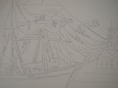 Elisée MACLET : Bateau : le trois mats - Dessin (détail)
