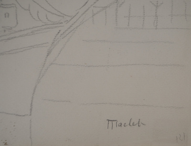 Elisée MACLET : Bateau : le trois mats - Dessin (détail)