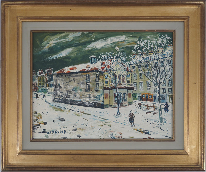 Elisée MACLET : Montmartre sous la neige, Le Théatre de l&