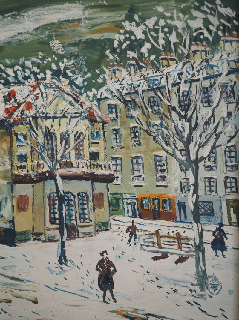 Elisée MACLET : Montmartre sous la neige, Le Théatre de l&