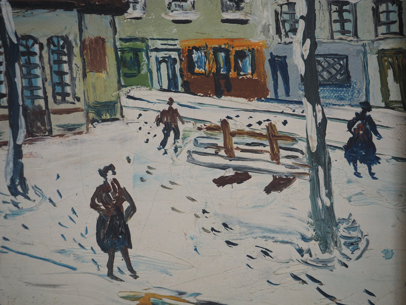 Elisée MACLET : Montmartre sous la neige, Le Théatre de l&