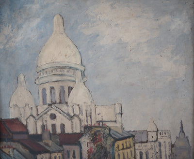 Elisée MACLET : Montmartre, le Sacré Coeur - Tableau (détail)