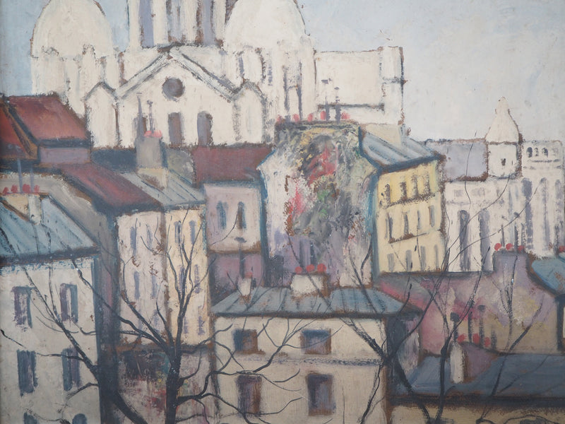 Elisée MACLET : Montmartre, le Sacré Coeur - Tableau (détail)