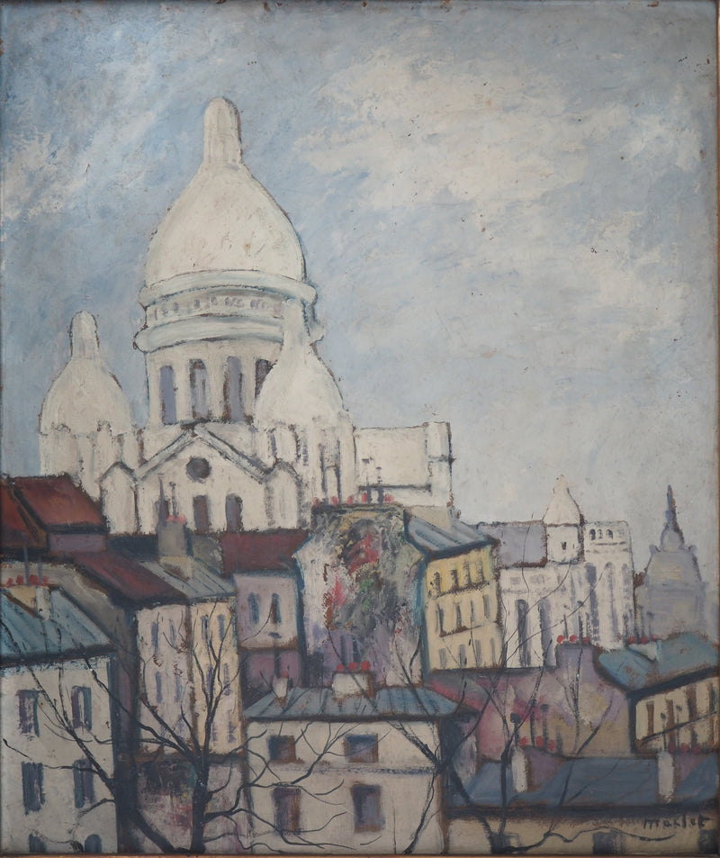 Elisée MACLET : Montmartre, le Sacré Coeur - Tableau (détail)