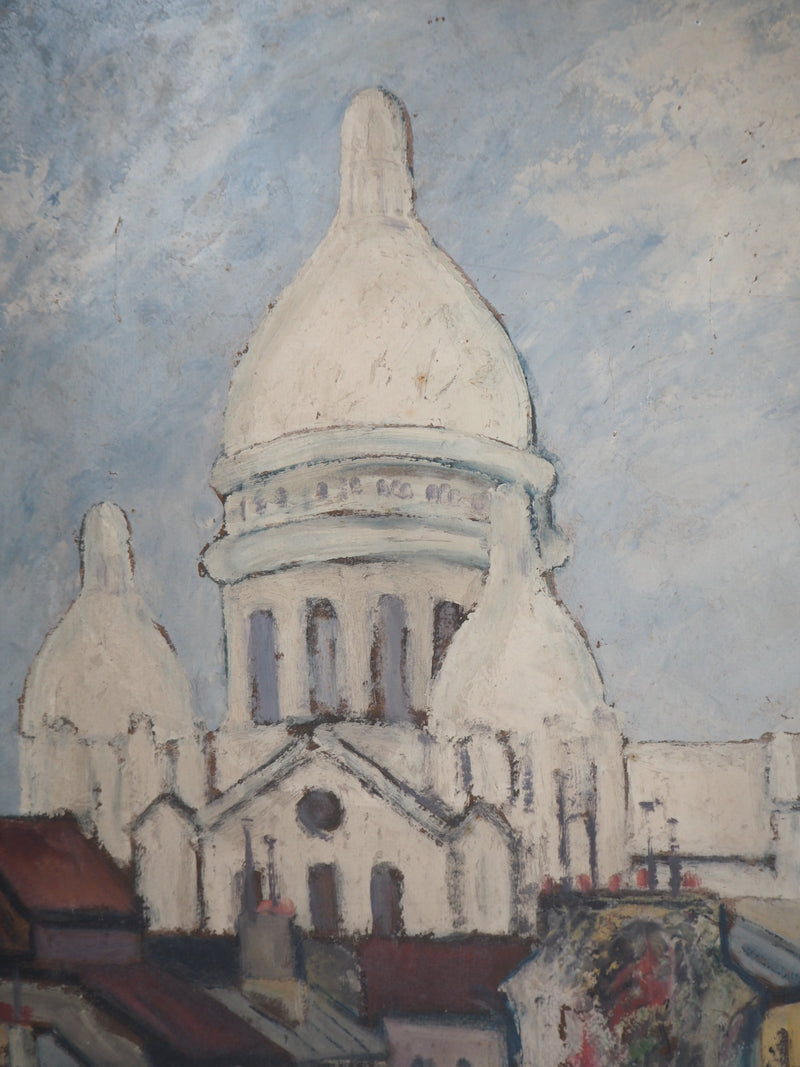 Elisée MACLET : Montmartre, le Sacré Coeur - Tableau (détail)