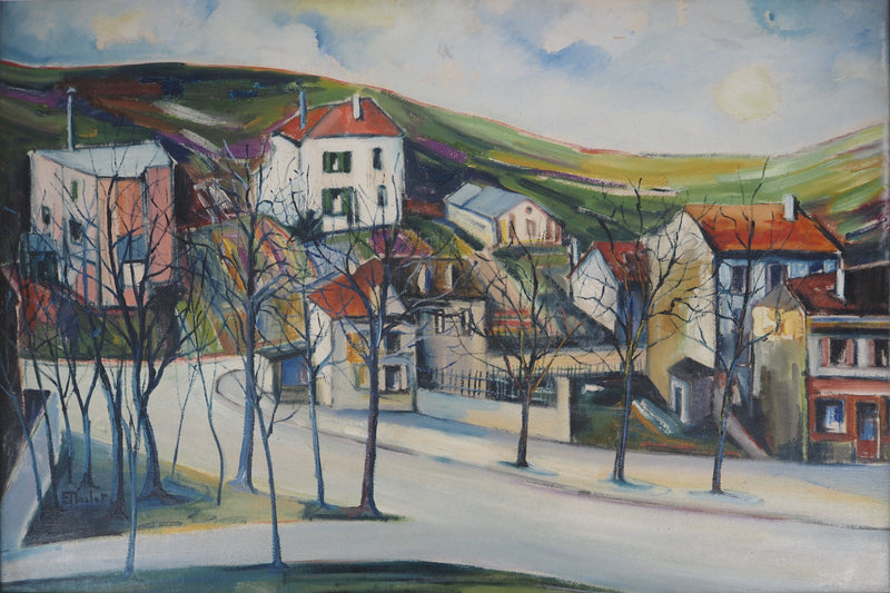 Elisée MACLET : Près de Paris, Les Faubourgs de Noisy, c. 1920 - Tableau (détail)