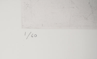 David MAES : Femme assise - Gravure (détail)