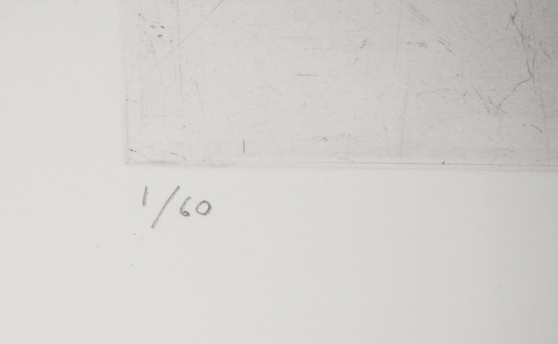 David MAES : Femme assise - Gravure (détail)