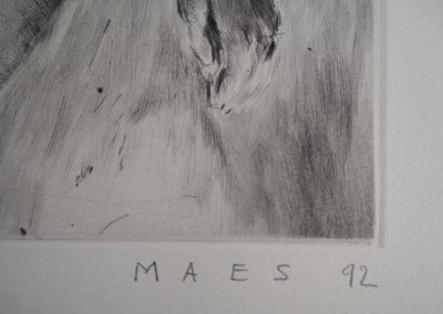 David MAES : Nu, 1992 - Gravure (détail)