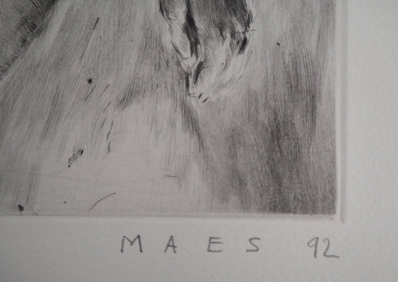 David MAES : Nu, 1992 - Gravure (détail)
