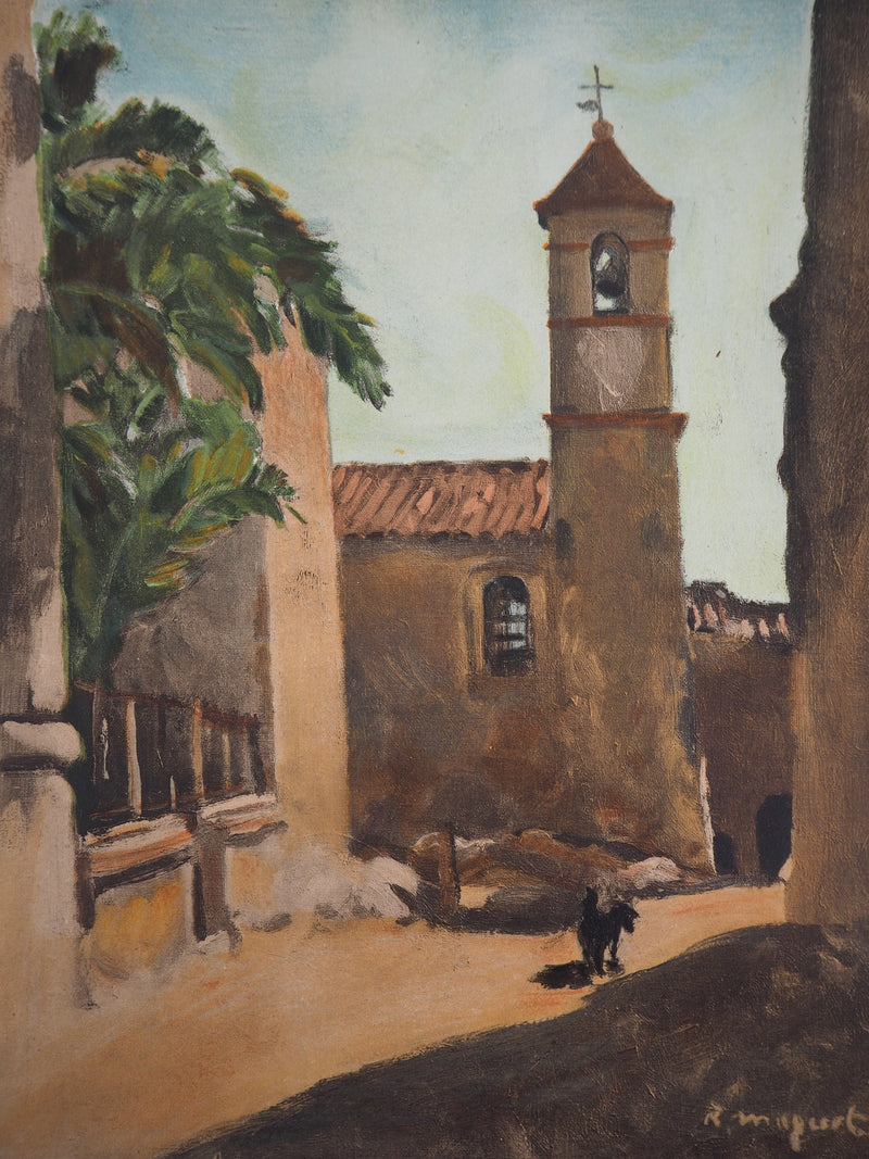 Richard MAGUET : Village de Provence, 1957 - Lithographie (détail)