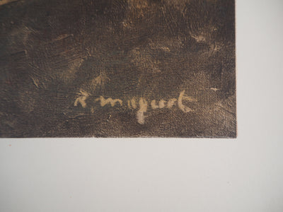 Richard MAGUET : Village de Provence, 1957 - Lithographie (détail)