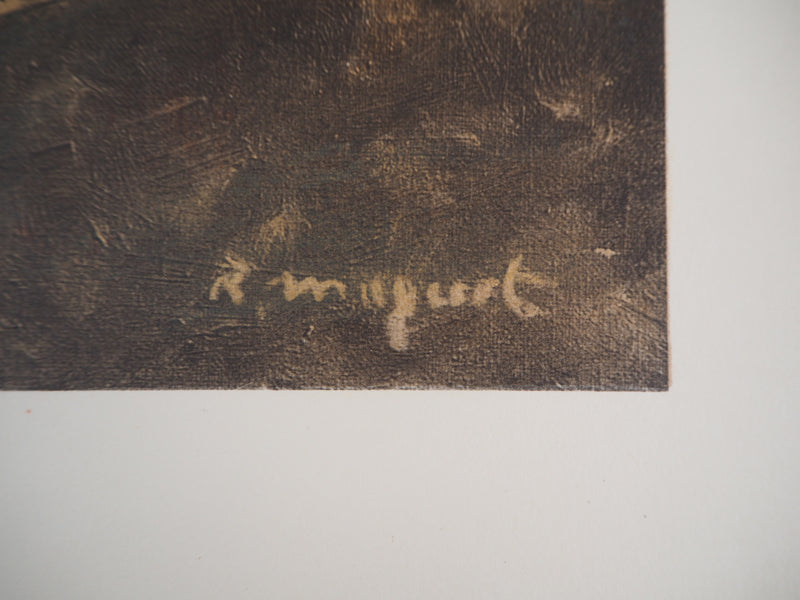 Richard MAGUET : Village de Provence, 1957 - Lithographie (détail)