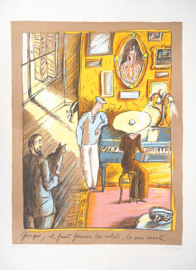  MAJA : La pianiste et le matelot - Lithographie