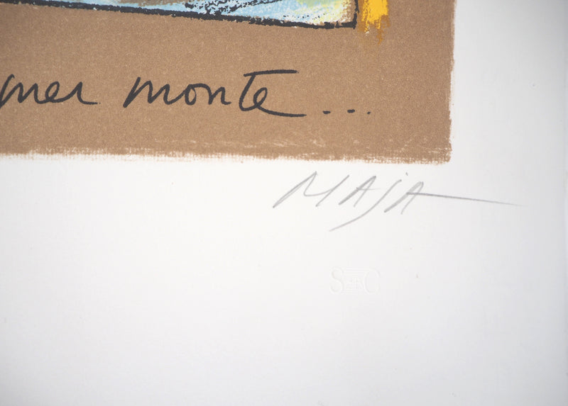  MAJA : La pianiste et le matelot - Lithographie (détail)