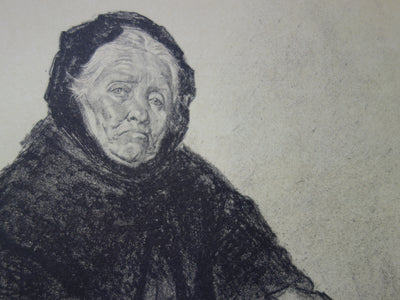 Louis MALTESTE : Marchande de lacets - Lithographie (détail)