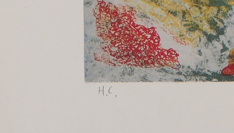 Claude MANCINI : Bouquet au vase blanc - Lithographie (détail)
