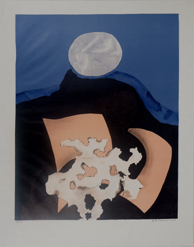 Bernard MANDEVILLE : Au clair de lune - Lithographie (détail)