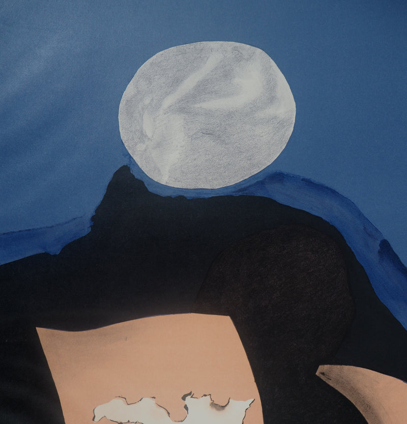 Bernard MANDEVILLE : Au clair de lune - Lithographie (détail)