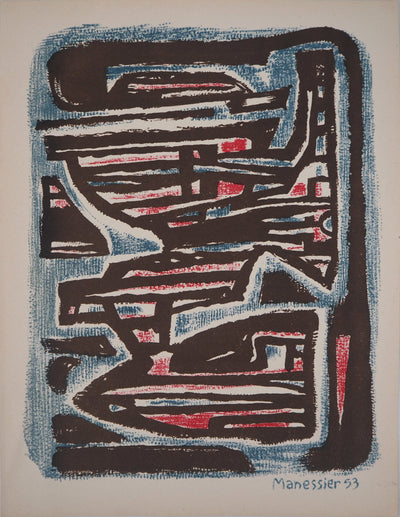 Alfred MANESSIER : Formes abstraites  - Lithographie