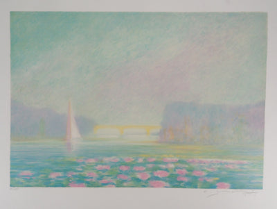 Claude MANOUKIAN : Baie aux Nénuphars - Lithographie