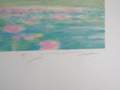 Claude MANOUKIAN : Baie aux Nénuphars - Lithographie (détail)