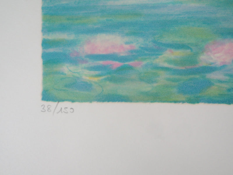 Claude MANOUKIAN : Baie aux Nénuphars - Lithographie (détail)