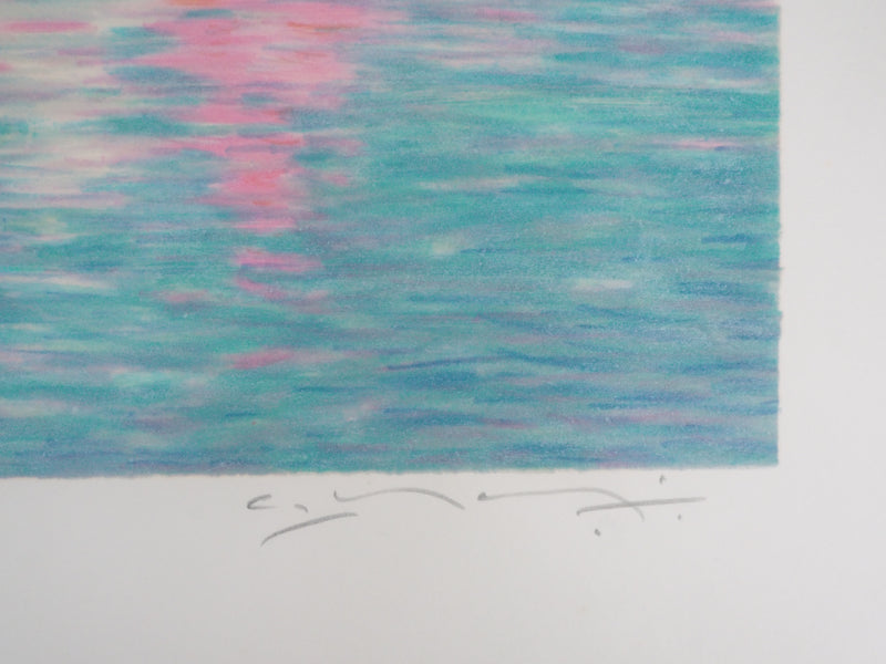 Claude MANOUKIAN : Bateaux - Lithographie (détail)