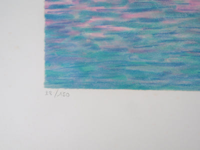 Claude MANOUKIAN : Bateaux - Lithographie (détail)