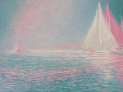 Claude MANOUKIAN : Bateaux - Lithographie (détail)