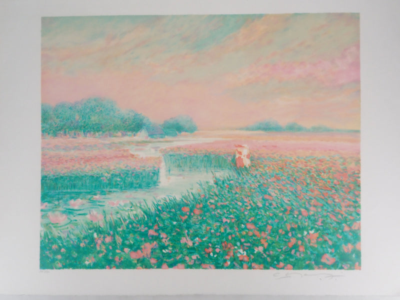Claude MANOUKIAN : Hommage à Monet, les Coquelicots - Lithographie