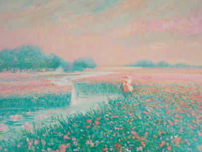 Claude MANOUKIAN : Hommage à Monet, les Coquelicots - Lithographie (détail)