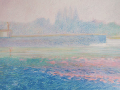 Claude MANOUKIAN : La péniche - Lithographie (détail)