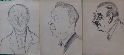 Georges MANZANA-PISSARRO : Trois hommes - Dessin