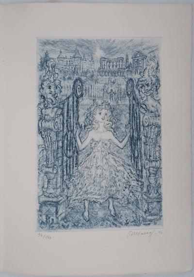Roger MARAGE : La petite fille en bleu, 1990 - Gravure (détail)