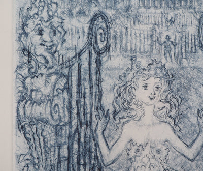 Roger MARAGE : La petite fille en bleu, 1990 - Gravure (détail)