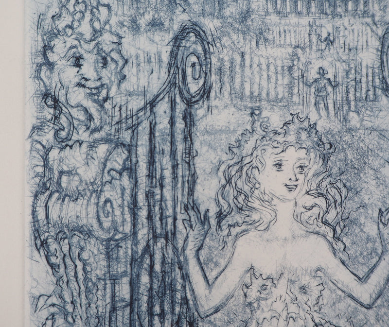 Roger MARAGE : La petite fille en bleu, 1990 - Gravure (détail)