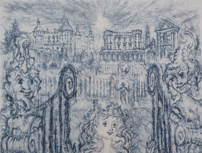 Roger MARAGE : La petite fille en bleu, 1990 - Gravure (détail)