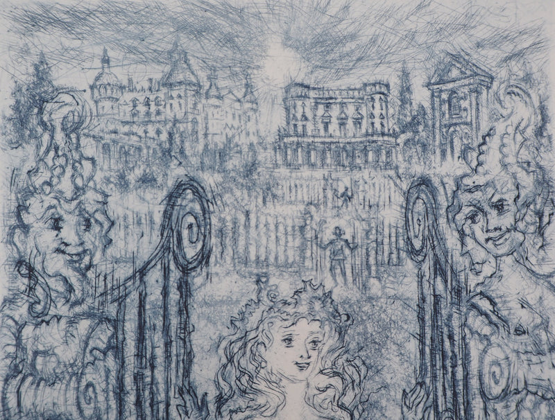 Roger MARAGE : La petite fille en bleu, 1990 - Gravure (détail)