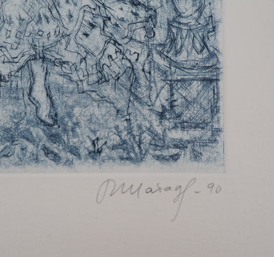 Roger MARAGE : La petite fille en bleu, 1990 - Gravure (détail)