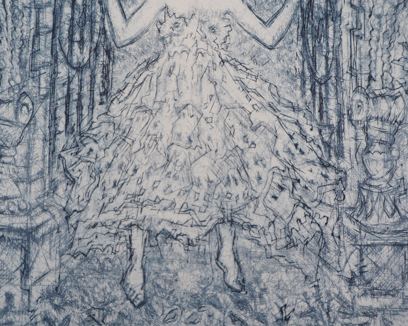 Roger MARAGE : La petite fille en bleu, 1990 - Gravure (détail)