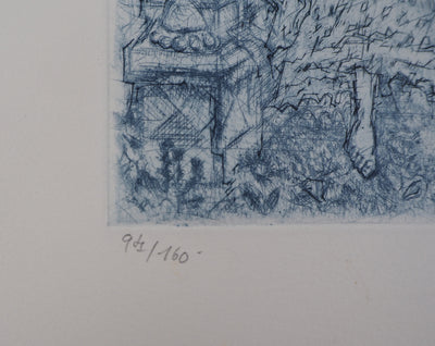 Roger MARAGE : La petite fille en bleu, 1990 - Gravure (détail)