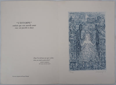Roger MARAGE : La petite fille en bleu, 1990 - Gravure (détail)