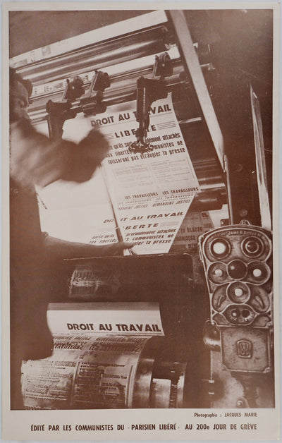 Jacques MARIE : Grève de la Presse; 1975 - Affiche