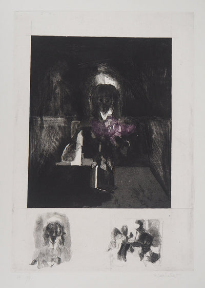 Bernard MARTELET : Portrait mystérieux - Gravure