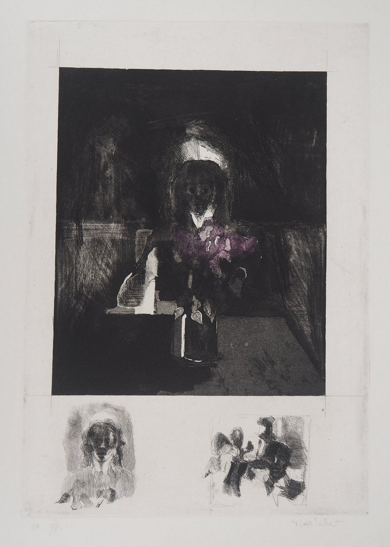 Bernard MARTELET : Portrait mystérieux - Gravure
