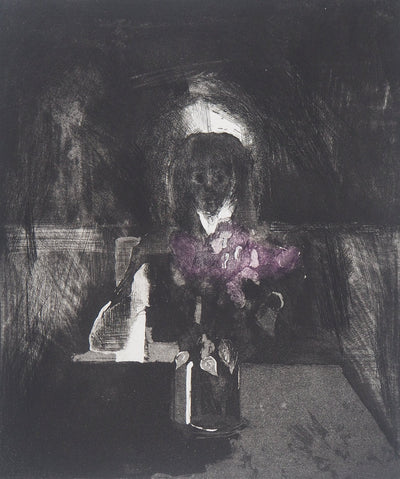 Bernard MARTELET : Portrait mystérieux - Gravure (détail)