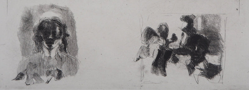 Bernard MARTELET : Portrait mystérieux - Gravure (détail)