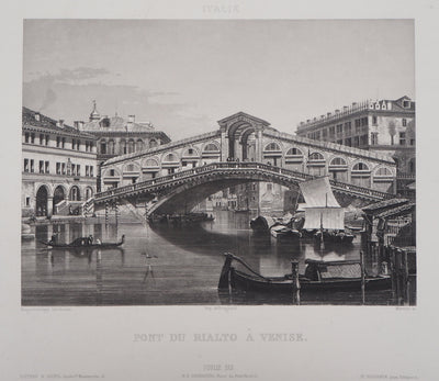 Frédéric MARTENS : Pont du Rialto à Venise - Gravure