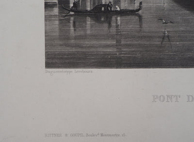 Frédéric MARTENS : Pont du Rialto à Venise - Gravure (détail)